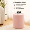 KTMBDW Round Teddy Fleece Ottoman with Soft Padded Seat, Multi-Functional Footrest, Vanity Chairs for Makeup for Living Room, Bedroom, Entryway - 3 of 4