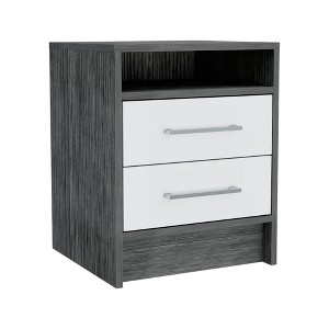 JUJABU Elegant Nightstand with Two Drawers, Concealed Shelf - 1 of 4