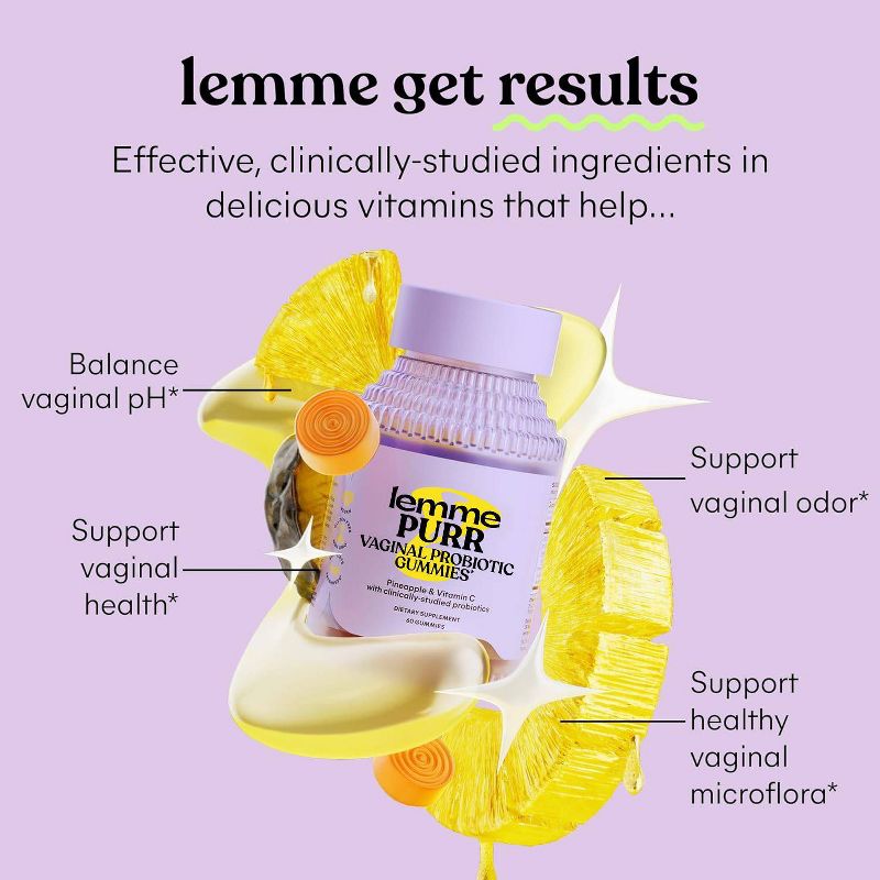 Lemme Purr Vaginal Probiotic Vegan Gummies - 60ct, 4 of 8