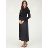 August Sky Women's Front Button Up Mixed Media Midi Dress - 3 of 4