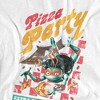 Teenage Mutant Ninja Turtles: Mutant Mayhem Mikey Pizza Party Adult T Shirt, White - 2 of 4