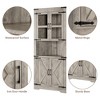 67 Inch Tall Corner Cabinet with Glass Door, Freestanding Wooden Corner Storage Cabinet with Adjustable Shelves, Space Saving Design, for Bathroom - 4 of 4
