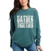 Gather Together Block Distressed - Women's Garment Dyed Long Sleeve Graphic T-Shirt - 3 of 4
