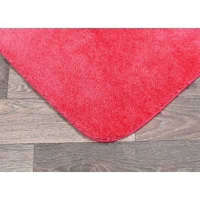 Pink Hibiscus Traditional 3-Piece Washable Nylon Bath Rug Set