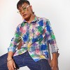 Campus Sutra Men Men's Multicolour Splash Check Oversized Shirt - 2 of 4