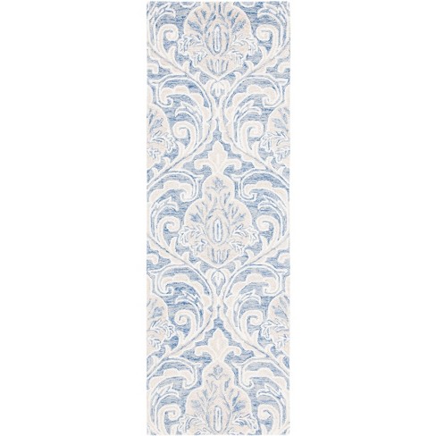 Micro-loop Mlp532 Hand Tufted Runner Rug - Blue Ivory - 2'3