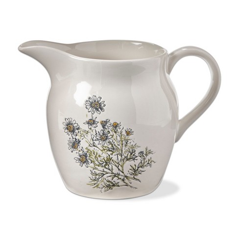 tagltd Chamomile Floral Printed Stoneware Water Beverage Pitcher Small,  28 oz - image 1 of 2