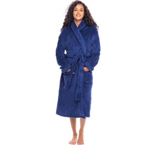 ADR Women's Plush Robe, Women's Plush Bathrobe, Fuzzy Pink Purple Comfy Robe Woman - 1 of 4