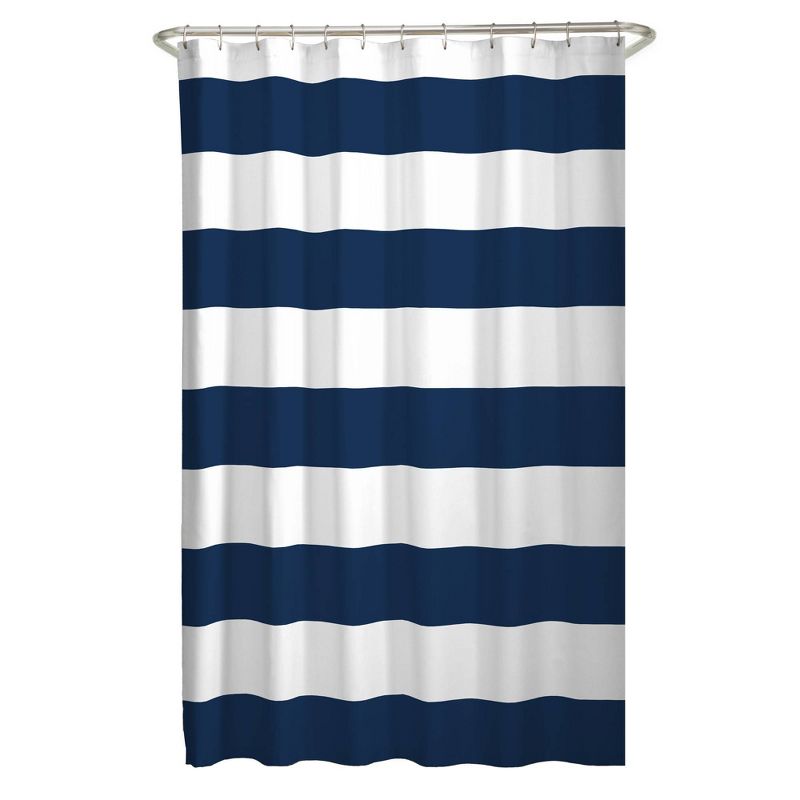 Porter Striped Shower Curtain Navy - Zenna Home, 1 of 7