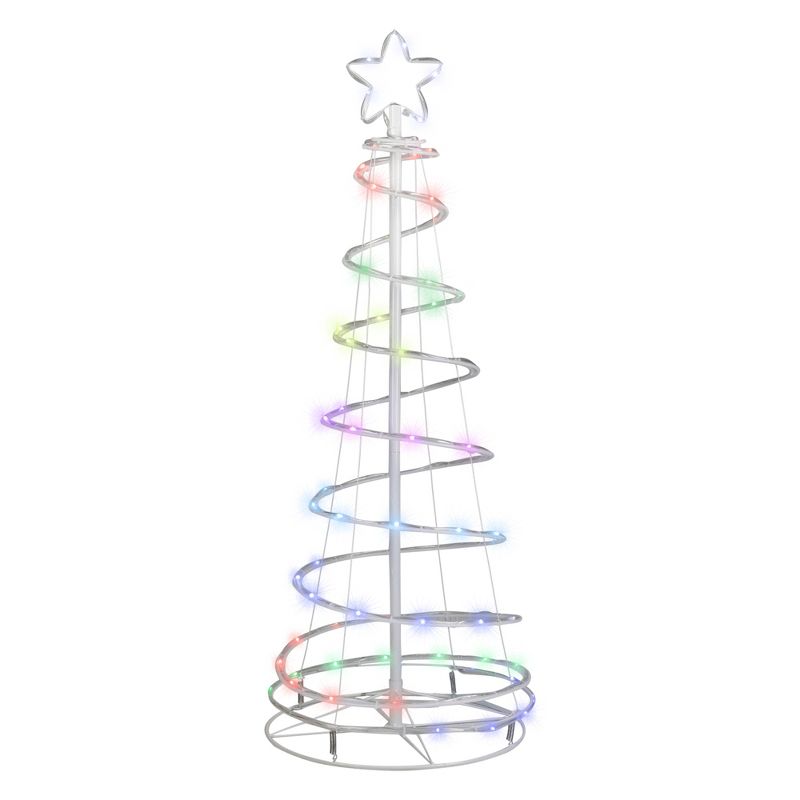 Northlight 4' LED Color Changing Multiple Function Outdoor Spiral Christmas Tree, 3 of 8