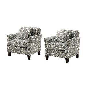 Hilda Mid Century Living Room and Bedroom Armchair with Pillows Set of 2 | ARTFUL LIVING DESIGN - 1 of 4