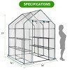 SEVOBAL Greenhouse Outdoor Durable PE Plant Green House for Frost Protection Shelf Clips Roll-up Zipper Door Walk-in for Planter, Clear, 99"*37"*13" - 3 of 4