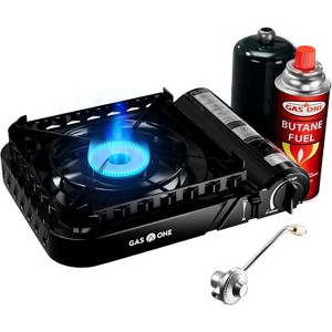 GasOne Dual Fuel Portable Stove 15,000BTU with Brass Burner Head, Dual Spiral Flame Gas Stove, GS-3900PB - 1 of 4