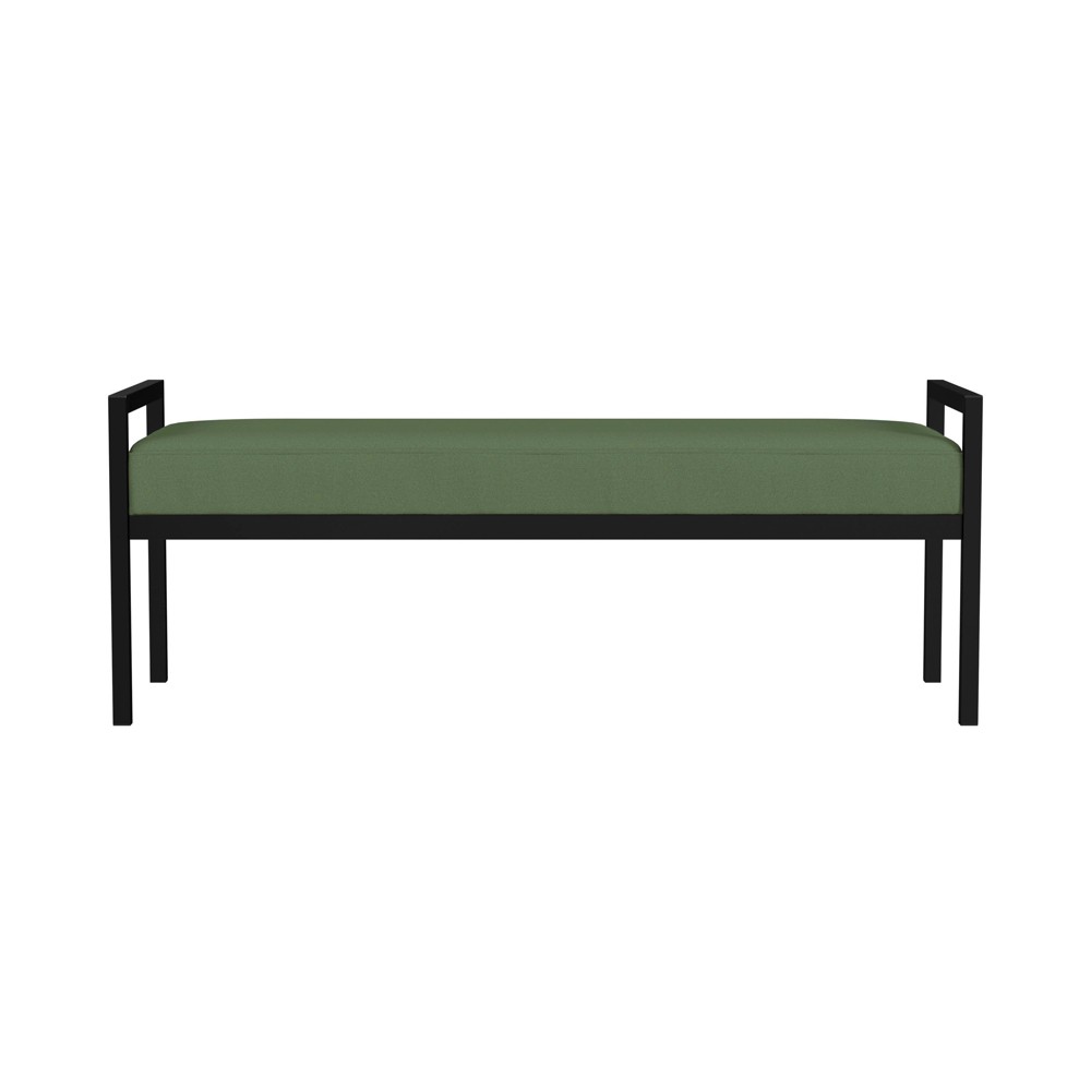 Photos - Other Furniture Modern Metal Bench Loden Green - HomePop