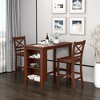 Costway 5PCS Counter Height Pub Dining Table Set w/ Storage Shelves&4 Bar Chairs - image 3 of 4