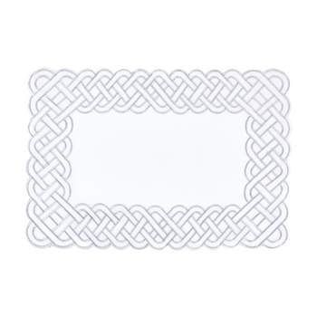 Saro Lifestyle Table Placemats with Braid Embroidered Design (Set of 4)