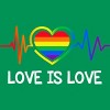 Adult Design By Humans Love is Love Pride Heartbeat By TeeGiver T-Shirt - 2 of 2