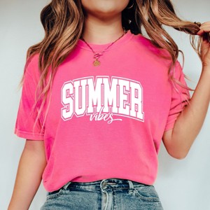 Simply Sage Market Varsity Summer Vibes Cursive Garment Dyed Tee - 1 of 4