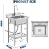 Freestanding Stainless Steel Utility Sink - Complete with Faucet & Swivel Spout for Garage and Laundry Room - 3 of 4