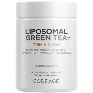 Codeage Liposomal Green Tea+, EGCG 50%, Organic Matcha Green Tea, Peppermint Leaf, Lemon Peel - 60 ct - 1 of 4