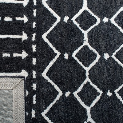 Gray Square Hand-Tufted Wool & Viscose Blend Easy-Care Rug