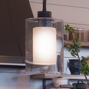 Urban Ambiance Luxury Contemporary Pendant Light,  10"H x 5.875"W,  Charcoal Finish, UHP2261 - 1 of 4