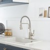 Single-Handle Pull-Down Sprayer 3 Spray High Arc Kitchen Faucet With Deck Plate - 2 of 4