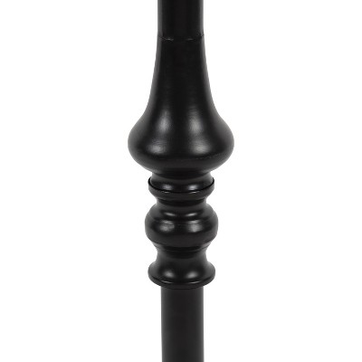 Rustic Caramel Black Round Wood and Metal Pedestal Table