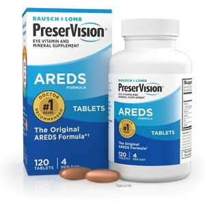 Bausch & Lomb PreserVision Vitamin & Mineral Supplement Tablets, 120 Count - 1 of 3