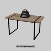 Modern Ind. Rect. MDF Lt. Wood Table (4-6), 1.5" Eng. Wood Top, Black Metal Legs, Home/Kitchen. - image 3 of 4