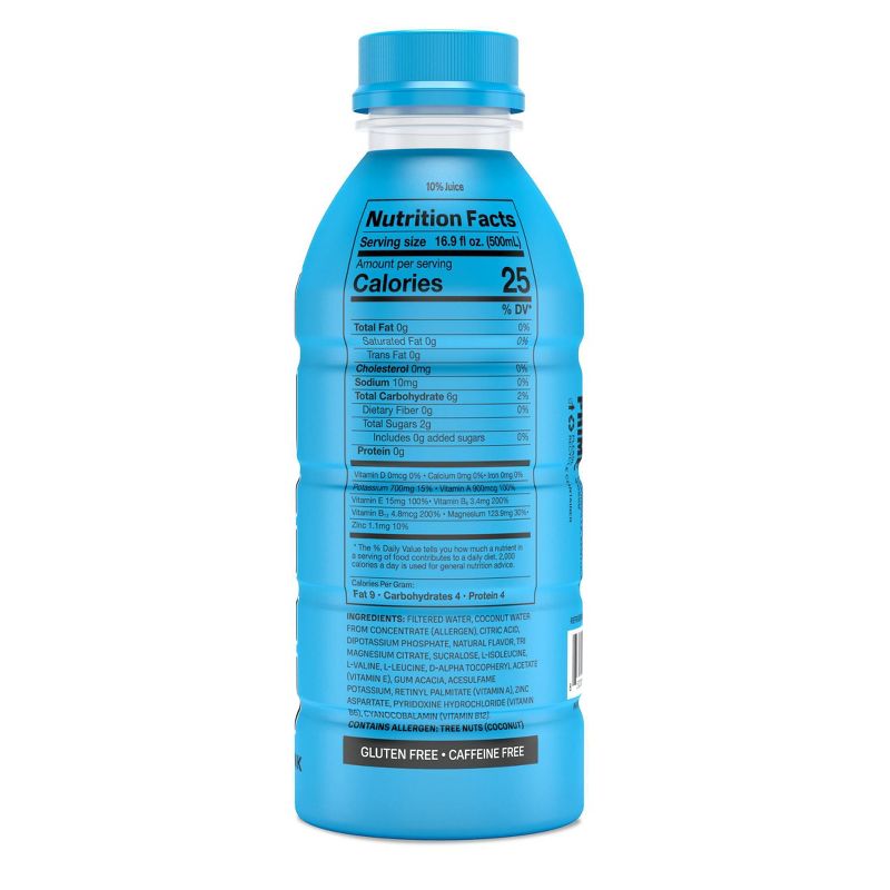 Prime Hydration Blue Raspberry Sports Drink - 16.9 fl oz Bottle, 4 of 7
