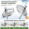 HAMITOR Shower Caddy Tension Pole：4-Tier Rustproof Bathroom Corner Shelf for Renters 47 121inches Adjustable Bathtub Organizer with Soap Holder large - 3 of 4