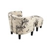 Upholstered Accent Chair with Round Backrest, Ottoman and Curved Barrel-Style Design for Living Room - 2 of 4