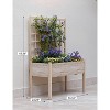 Elevated Garden Planter Box with Trellis, 46"x23"x65" Wooden Standing Raised Bed for Climbing Plants, Vegetables, Flowers - Includes Waterproof Liner - 3 of 4