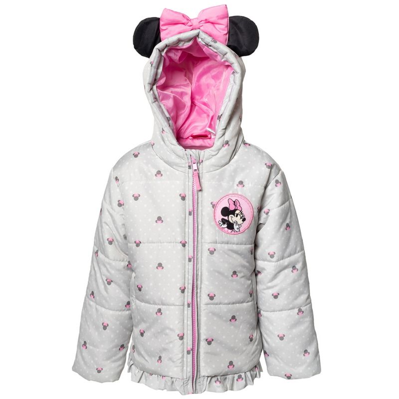 Disney Minnie Mouse Girls Winter Coat Puffer Jacket Little Kid, 1 of 8