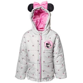 Disney Minnie Mouse Girls Winter Coat Puffer Jacket Toddler
