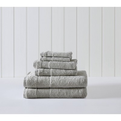 Tommy Bahama Island Retreat 6-Piece Grey Cotton Towel Set, Gray