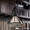 Rafner Iron with Mercury Glass Medium Pendant Ceiling Light Natural Black - Hunter Fan - 3 of 4