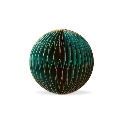 tag Glimmer Paper Ball Decor Small Green