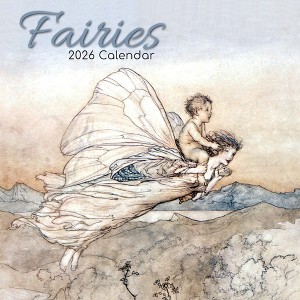 2026 Square Wall Calendar, Fairies, 16-Month Arts & Antiques Theme with 180 Reminder Stickers (12x12 In) - 1 of 4