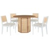 5-Piece Rattan Round Dining Set: Hexagonal Wood Table, Upholstered Chairs - Ideal for Dining Room & Kitchen Indoor Use - 4 of 4