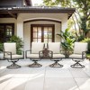 POCASSY Patio Swivel Chairs Dining Chairs Set, Heavy Duty Swivel Dining Chairs with Beige Tied Cushion, High Back Metal Dining Chairs - 3 of 4
