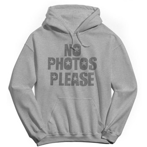 Rerun Island Men's No Photos Please Long Sleeve Graphic Cotton Sweatshirt Hoodie - 1 of 4