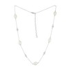 Bella Silver Sterling Silver Bezel Set CZ and Freshwater Pearl Necklace - White - 16+2 Inch - 2 of 3