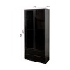 Display Cabinet Modern with Glass Doors and Storage Drawers for Living Room 31.50in Wide - 3irtyhousy - 4 of 4