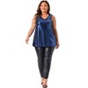 Agnes Orinda Women's Plus Size Sleeveless Front Sparkle Glitter Sequin V Neck Tank Top - 3 of 4
