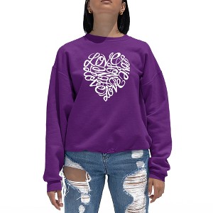 LA Pop Art Women's Word Art Crewneck Sweatshirt - LOVE - 1 of 4