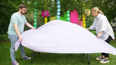 Lavender Heavy-Duty Plastic Rectangle Tablecloth 54 x 108 Inch - 6 Pack