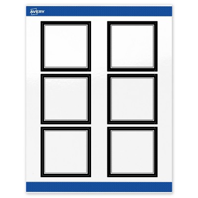 Avery Printable Square Labels, Double Black Border, 3" x 3", Glossy White Square Labels, Permanent, Laser/Inkjet, 60ct, Great for Product Labels
