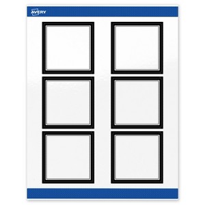 Avery Printable Square Labels, Double Black Border, 3" x 3", Glossy White Square Labels, Permanent, Laser/Inkjet, 60ct, Great for Product Labels - 1 of 4